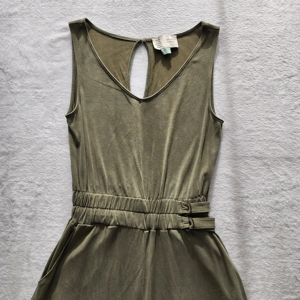 Saturday Sunday Anthropologie Jumpsuit Womens XS Olive‎ Green Wide Leg Romper - Picture 3 of 16